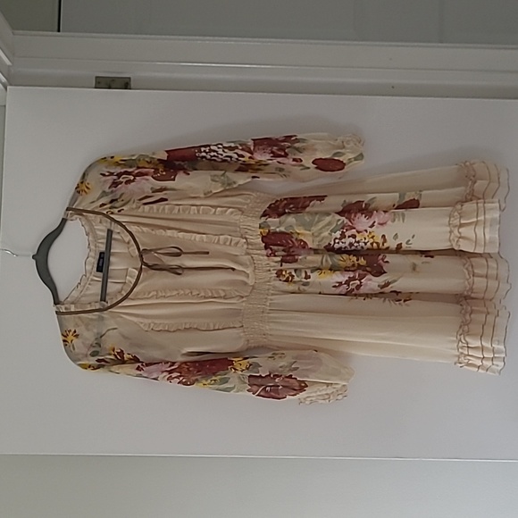 Anna Sui Dresses & Skirts - Vintage and Rare Anna Sui 100% Silk Ivory Floral Dress